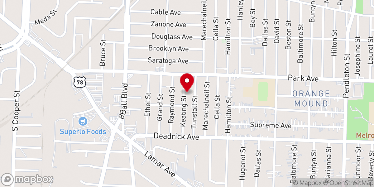 Map showing location of Lambert Church of God in Christ