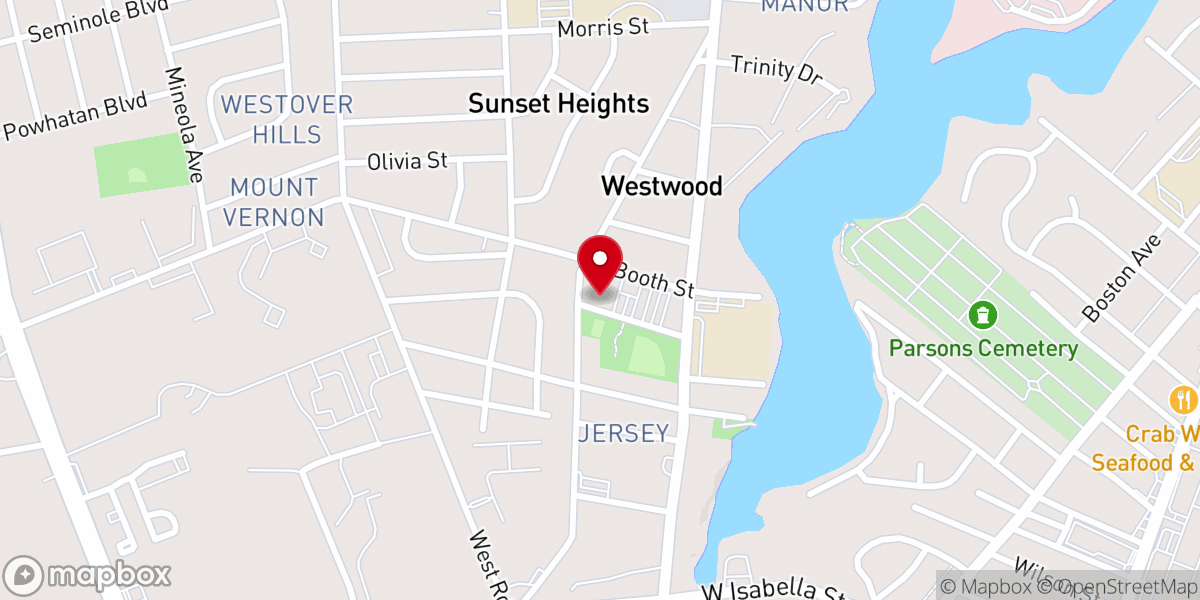 Map showing location of Holy Trinity Baptist Church