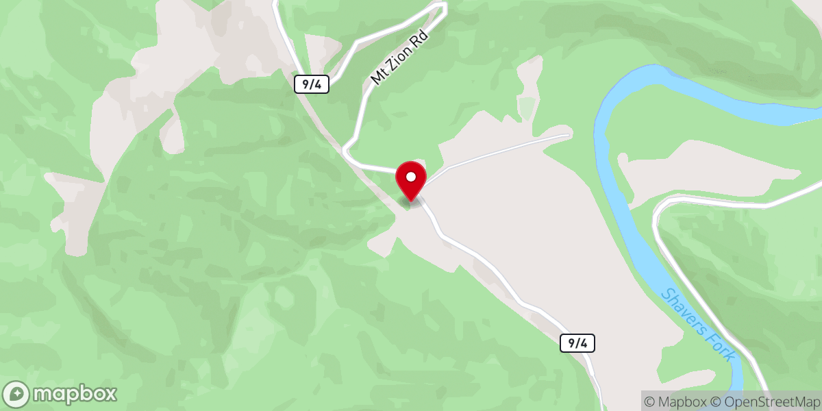 Map showing location of Mount Zion Church