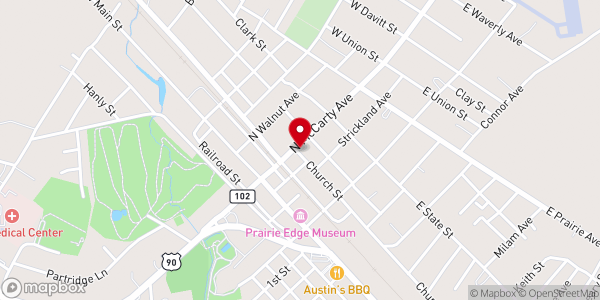 Map showing location of Living Hope Church