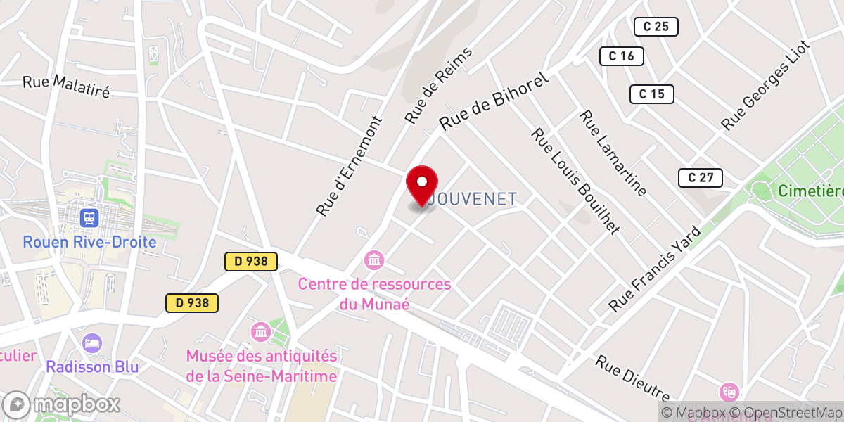 Map showing location of Église catholique Saint-Joseph à Rouen