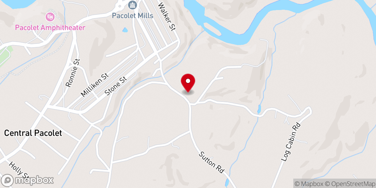 Map showing location of Pacolet Mills Church of God