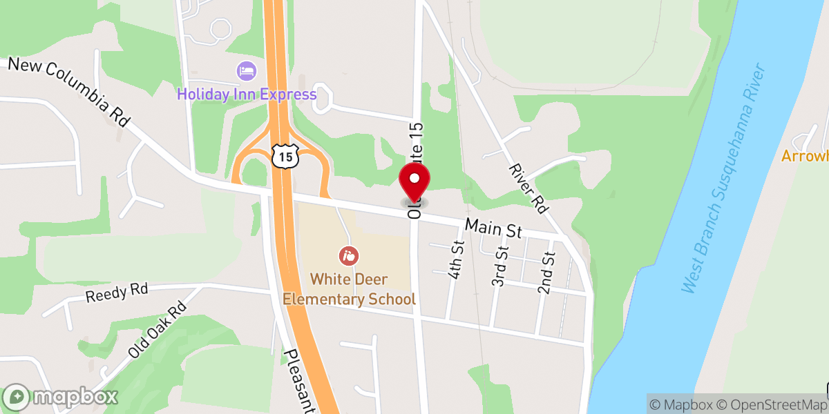Map showing location of New Columbia