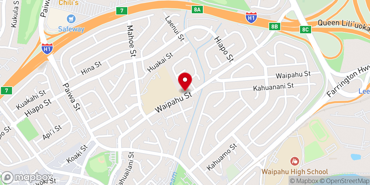 Map showing location of Lanakila Baptist Church & Schools