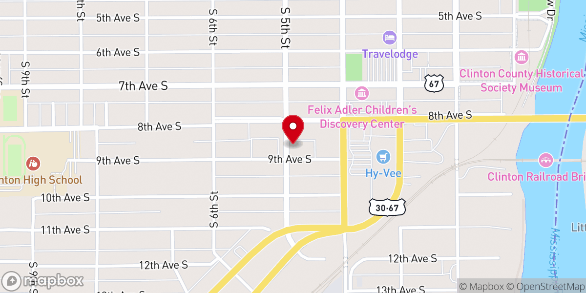 Map showing location of Faith Center Church