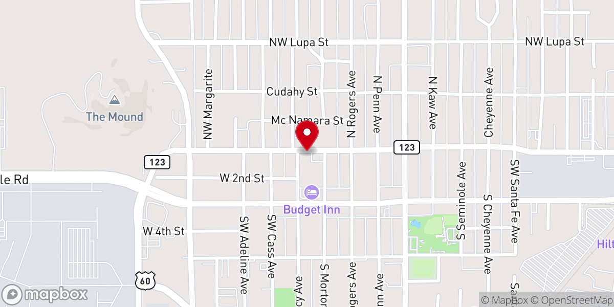 Map showing location of Lighthouse Outreach Center