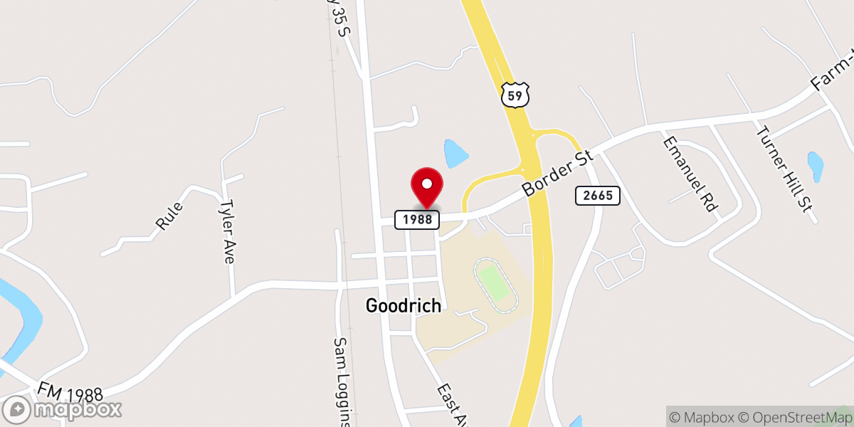 Map showing location of First Baptist Church