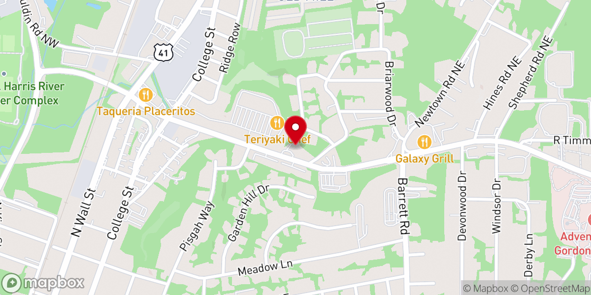 Map showing location of New Echota Church
