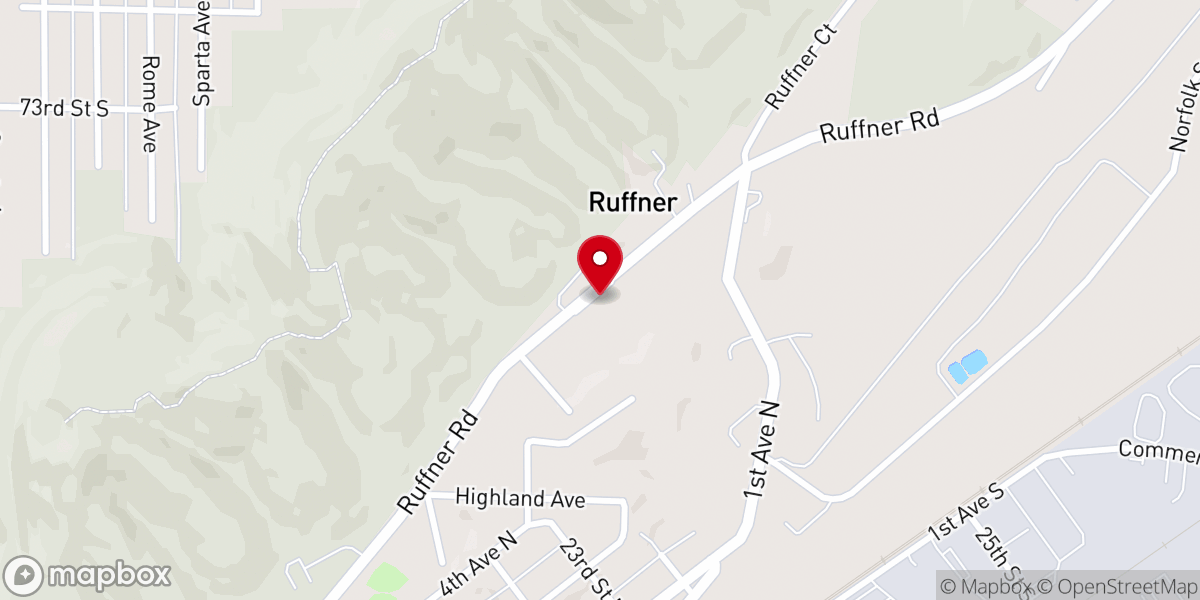 Map showing location of Ruffner Valley Baptist Church