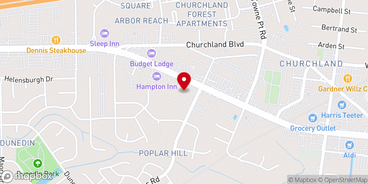 Map showing location of Park View Christian Church