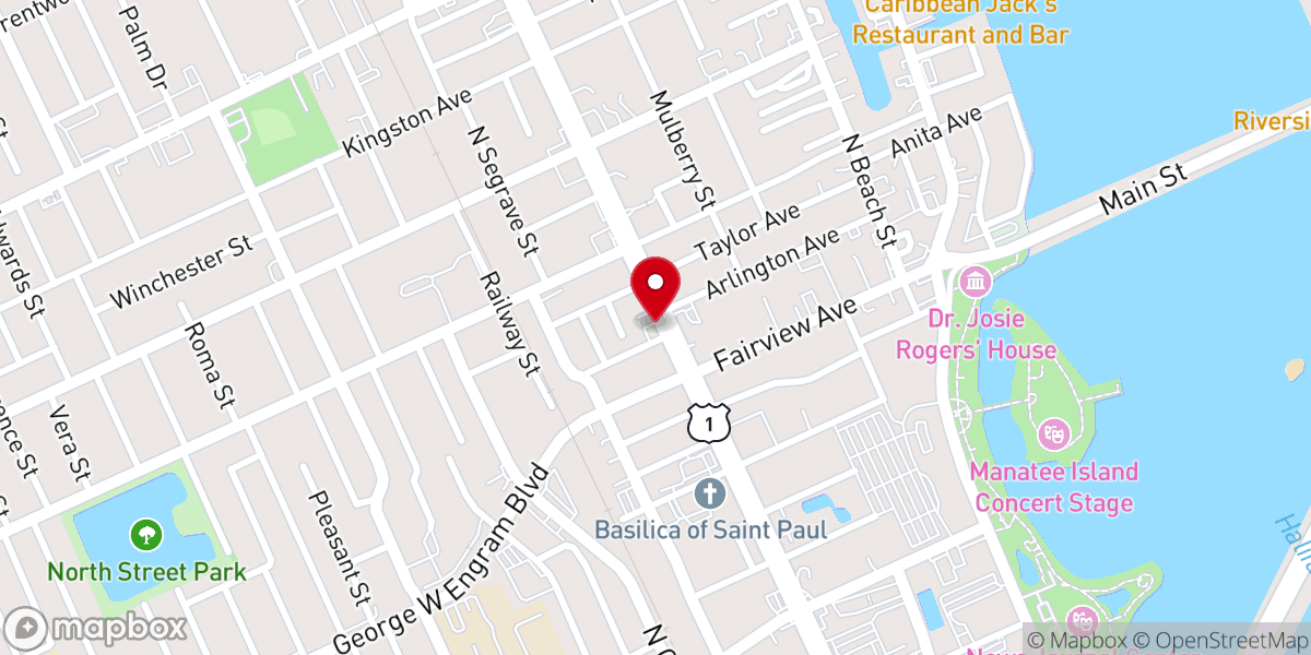 Map showing location of Iglesia Morada de Dios-God's Dwelling Place Church Daytona Beach