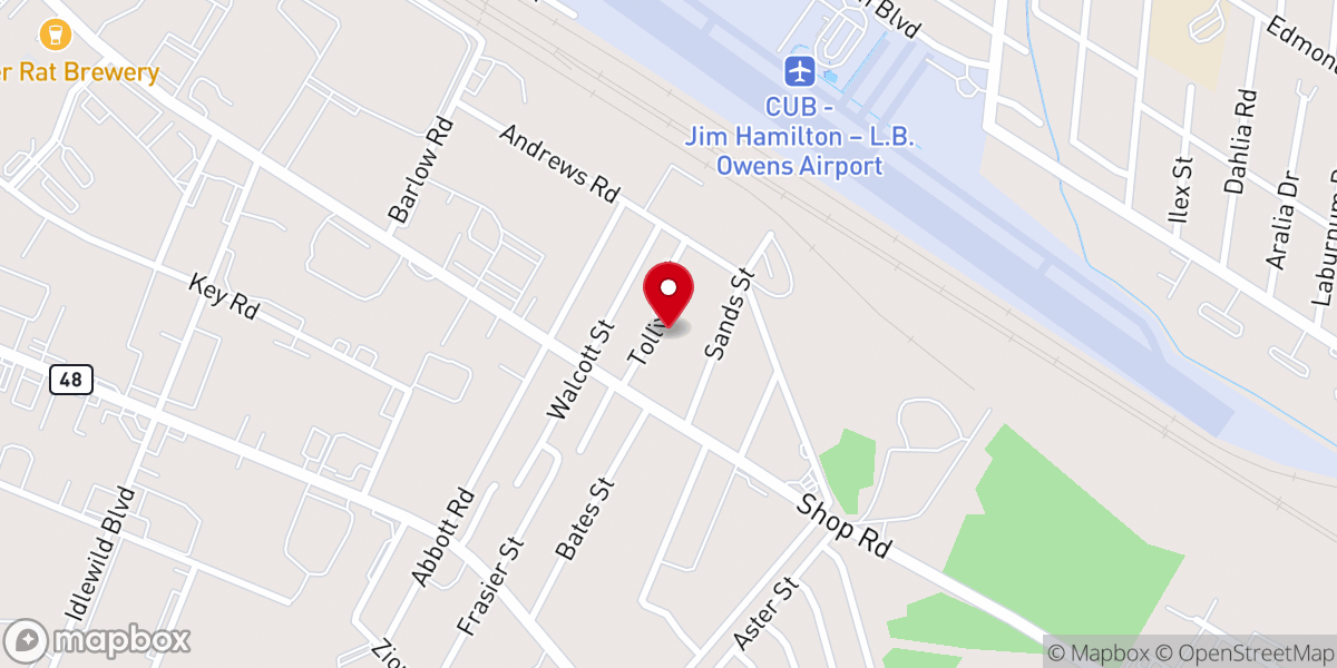 Map showing location of Little Calvary Church