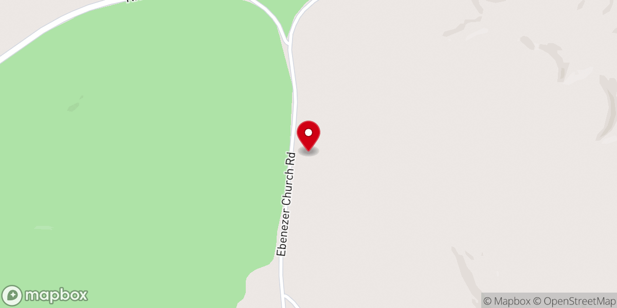 Map showing location of Ebenezer AME Zion Church