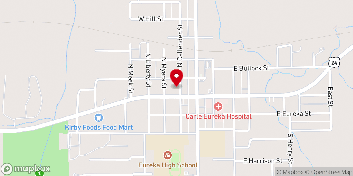 Map showing location of Eureka Area Food Pantry