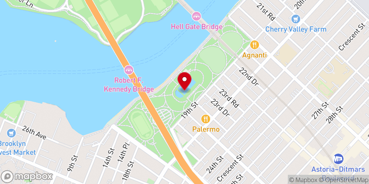 Map showing location of Astoria Park