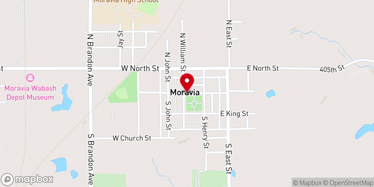 Map showing location of Moravia Community Ministries Inc