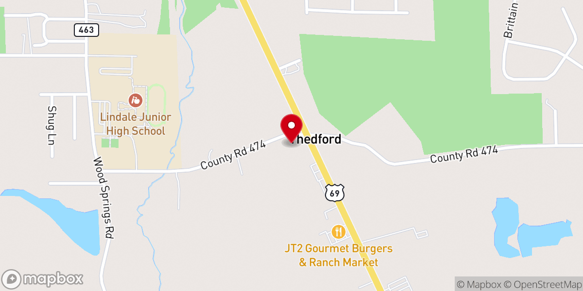 Map showing location of Bethesda Church Lindale