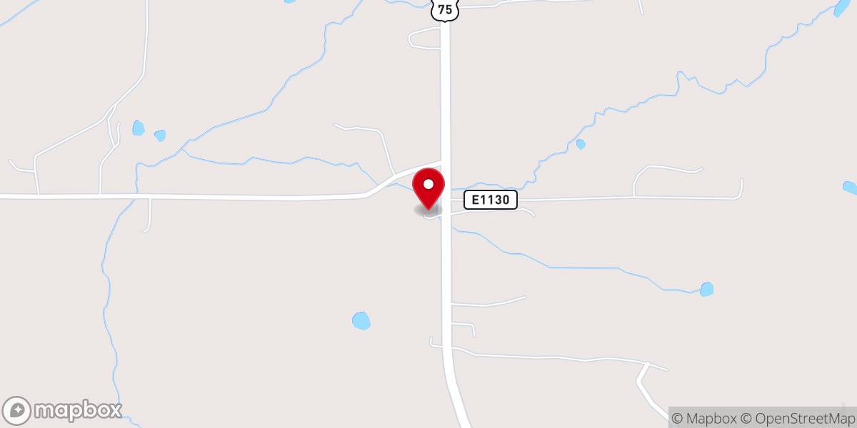Map showing location of Allen Free Will Baptist Church