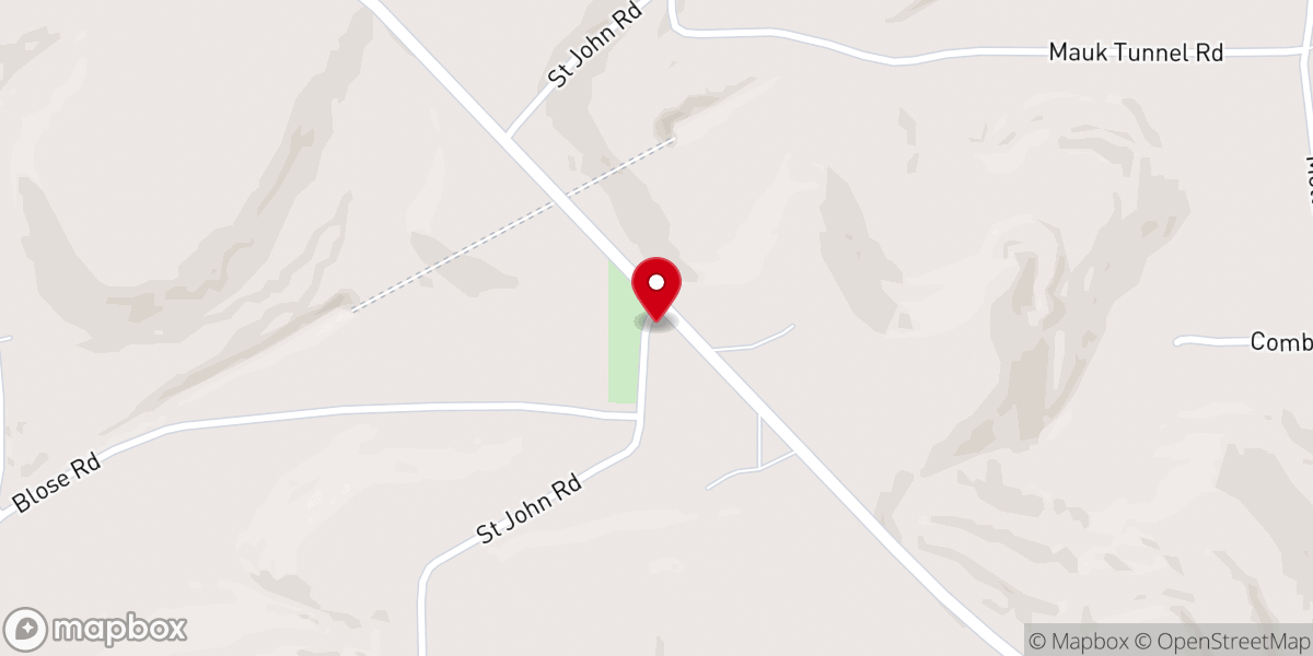 Map showing location of St John's Reformed Church