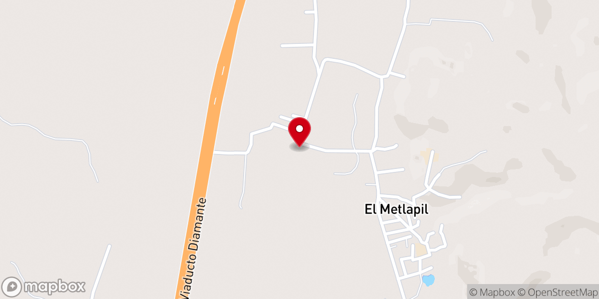 Map showing location of La Iglesia Del Metlapil