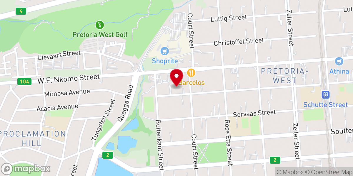 Map showing location of Christ Apostolic Church Pretoria