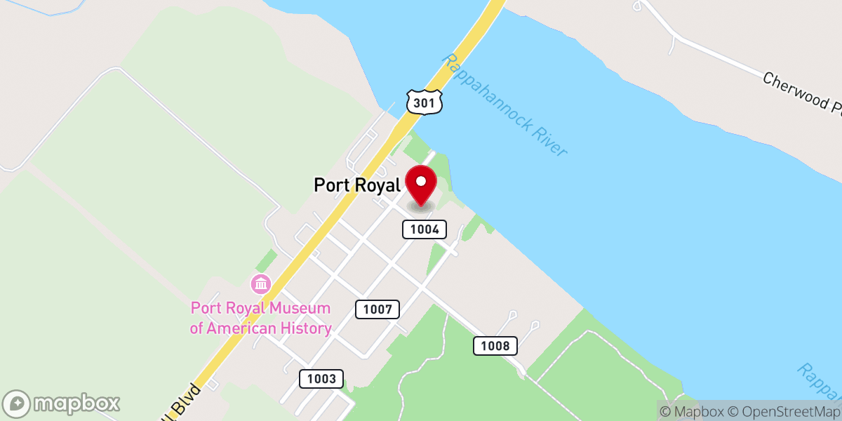 Map showing location of St. Peter's Episcopal Church