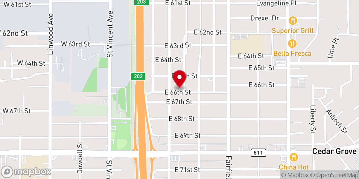 Map showing location of Greater Saint David Missionary Baptist Church