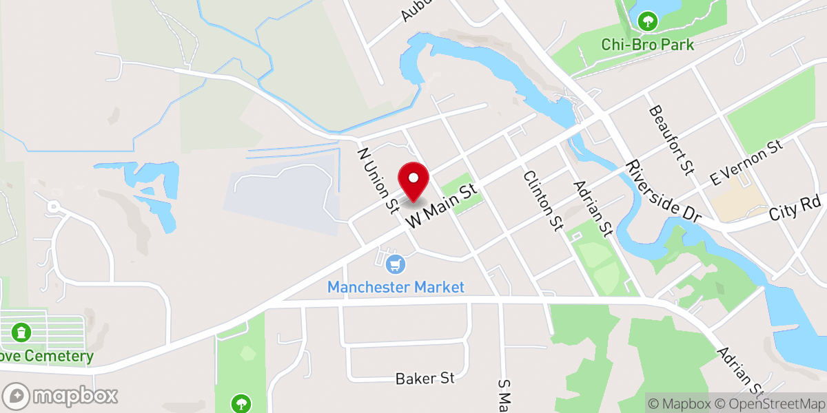 Map showing location of Emanuel United Church of Christ