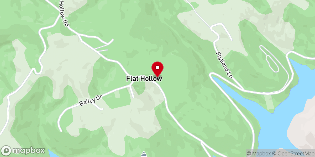 Map showing location of Flat Hollow Church