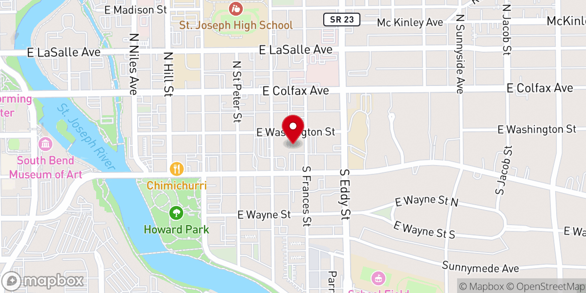 Map showing location of Sunnyside Presbyterian Church