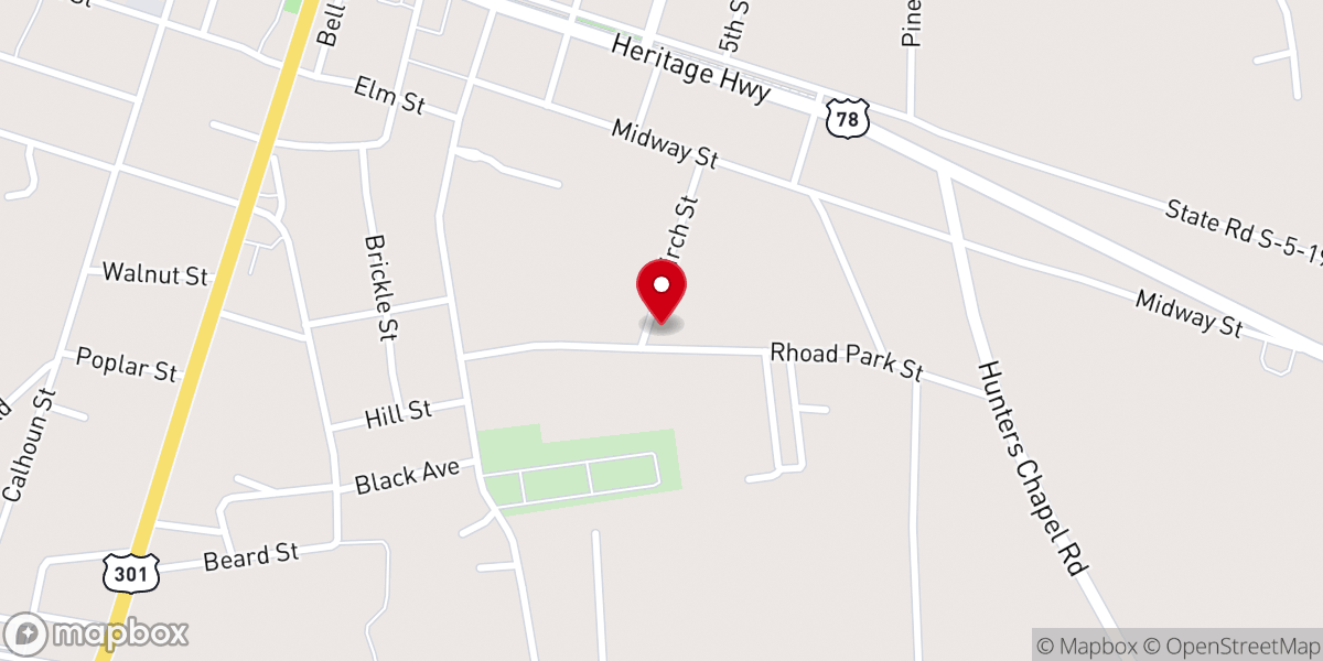 Map showing location of First Peter Baptist