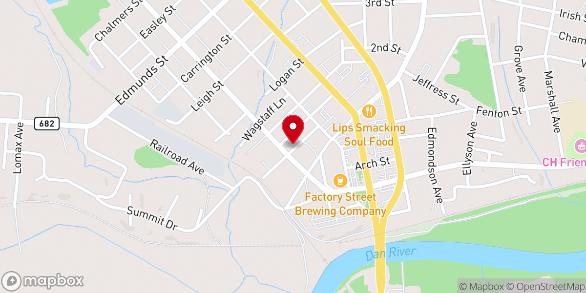 Map showing location of Mizpah Presbyterian Church