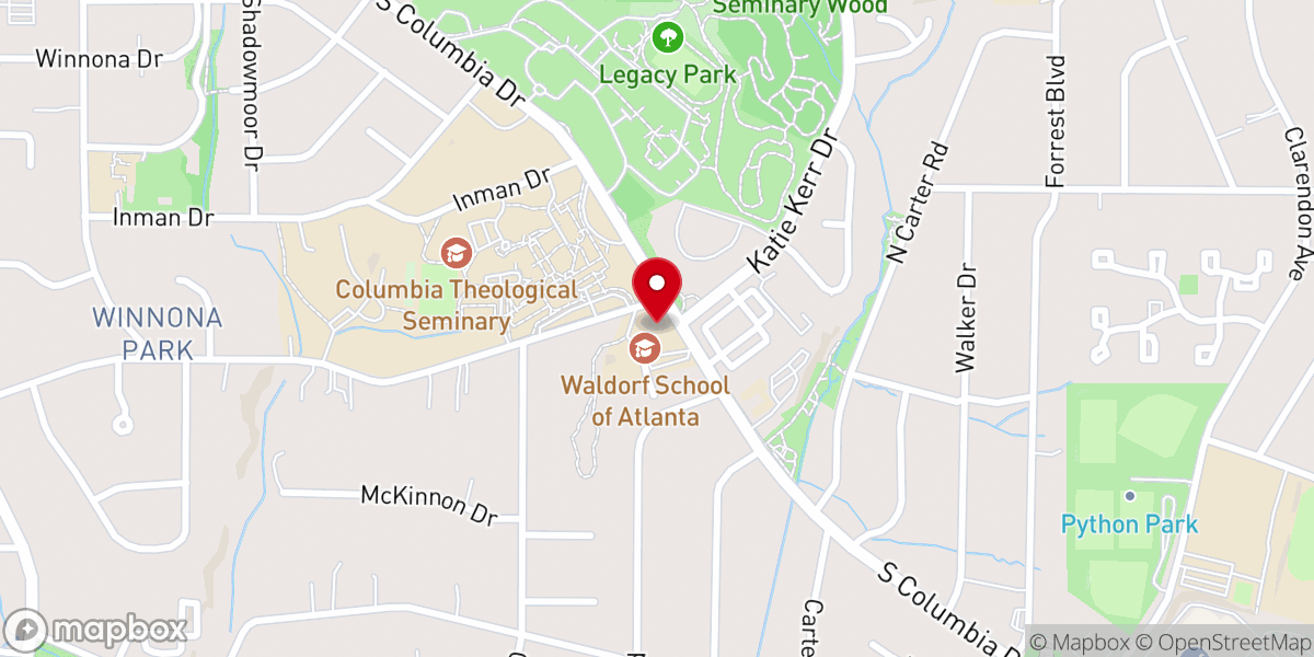 Map showing location of Columbia Presbyterian Church