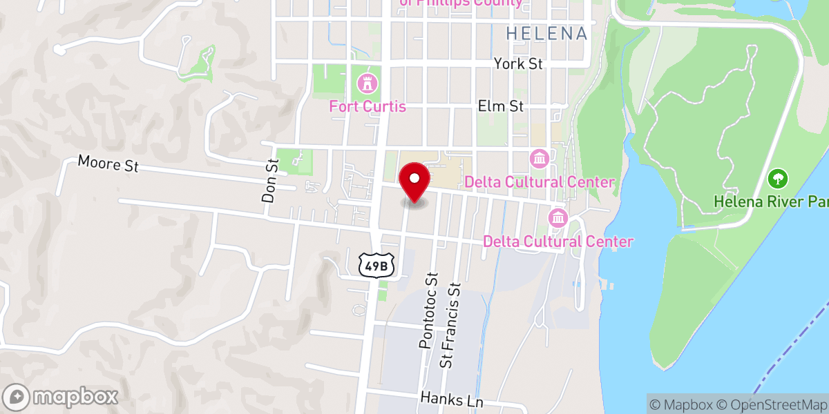 Map showing location of New Light Missionary Baptist Church