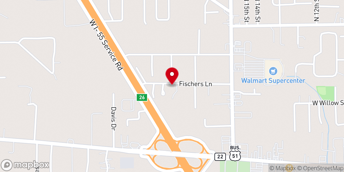 Map showing location of First United Pentecostal Church