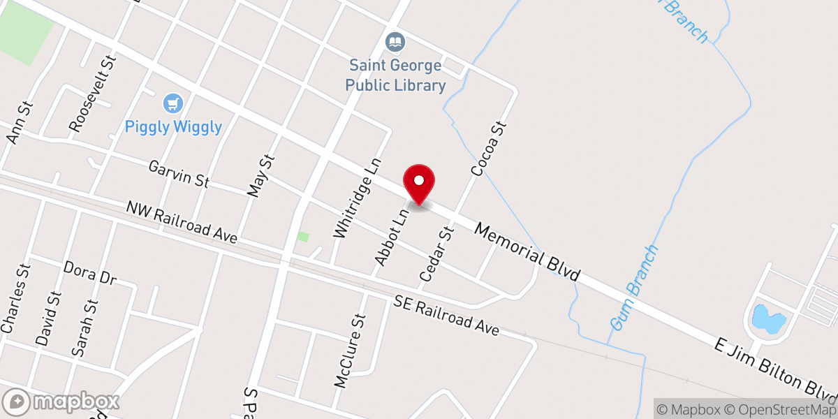 Map showing location of Saint George United Methodist Church