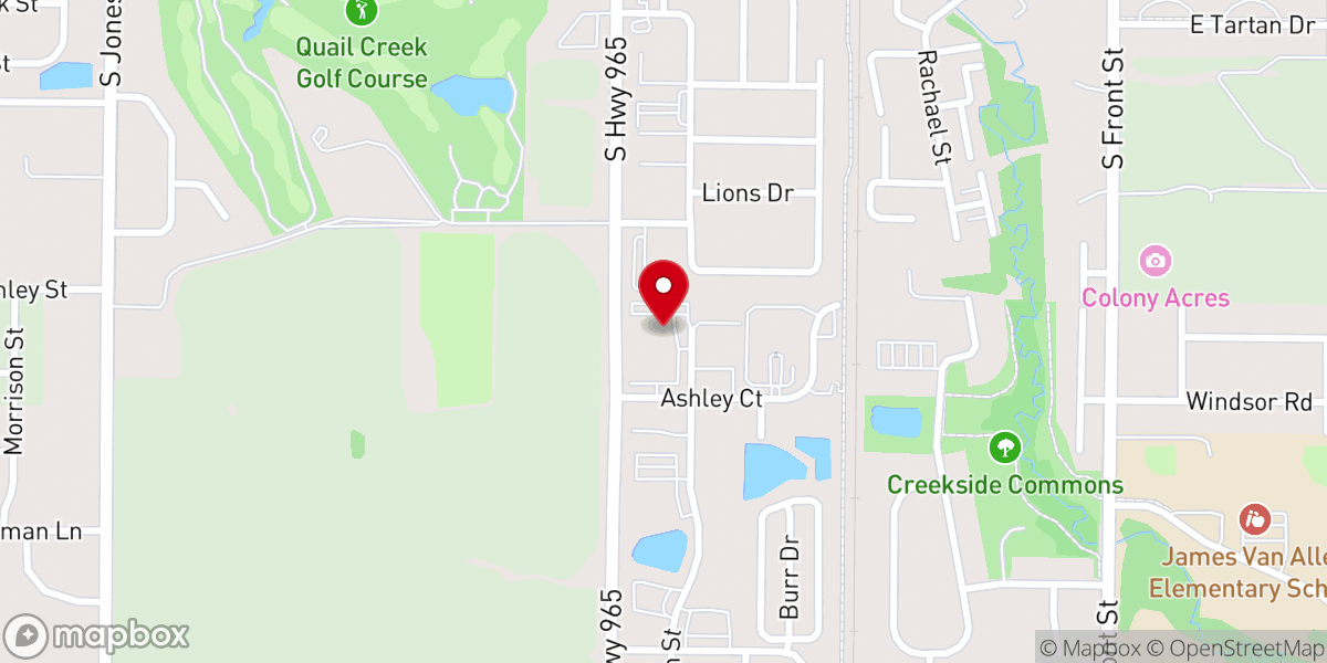 Map showing location of North Liberty Baptist Church