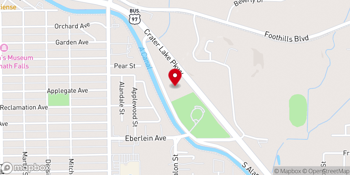 Map showing location of Calvary Chapel-Klamath Falls