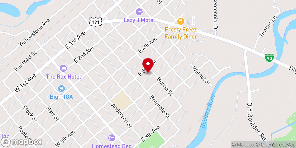 Map showing location of Boulder Valley Baptist Church
