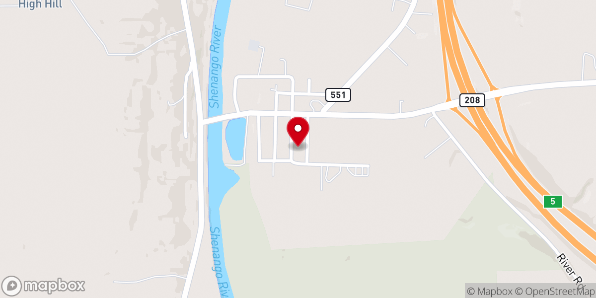 Map showing location of Pulaski Presbyterian Church