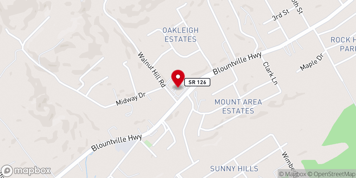 Map showing location of Liberty Baptist Church