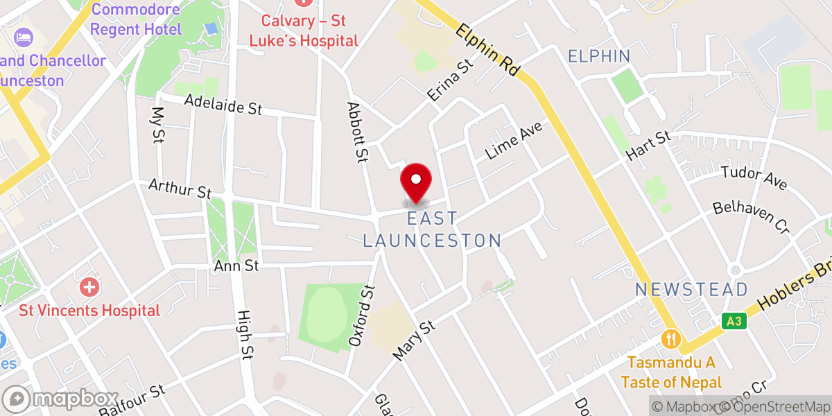 Map showing location of St Aidan's Anglican Church
