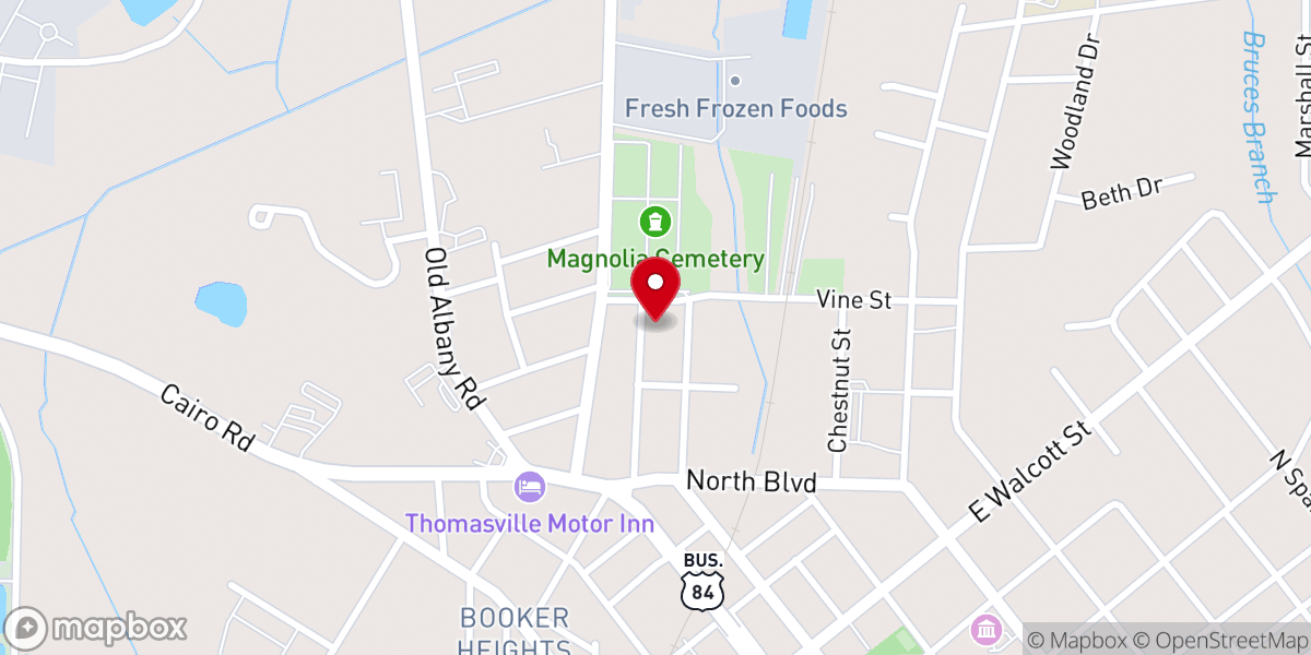 Map showing location of Mt. Sinai Apostolic Church