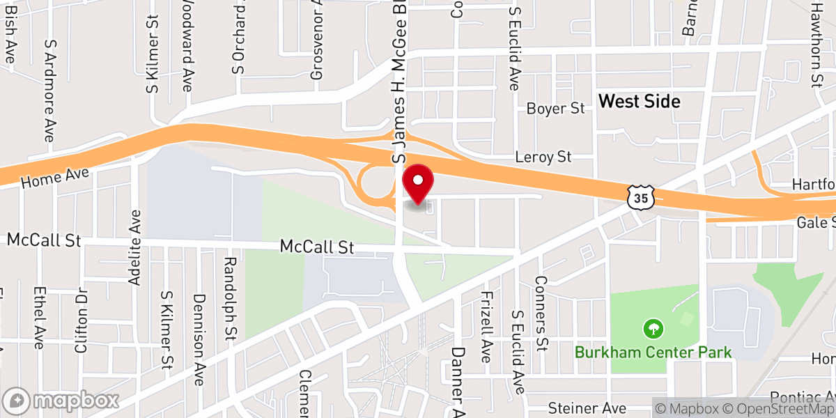 Map showing location of Corinthian Baptist Church