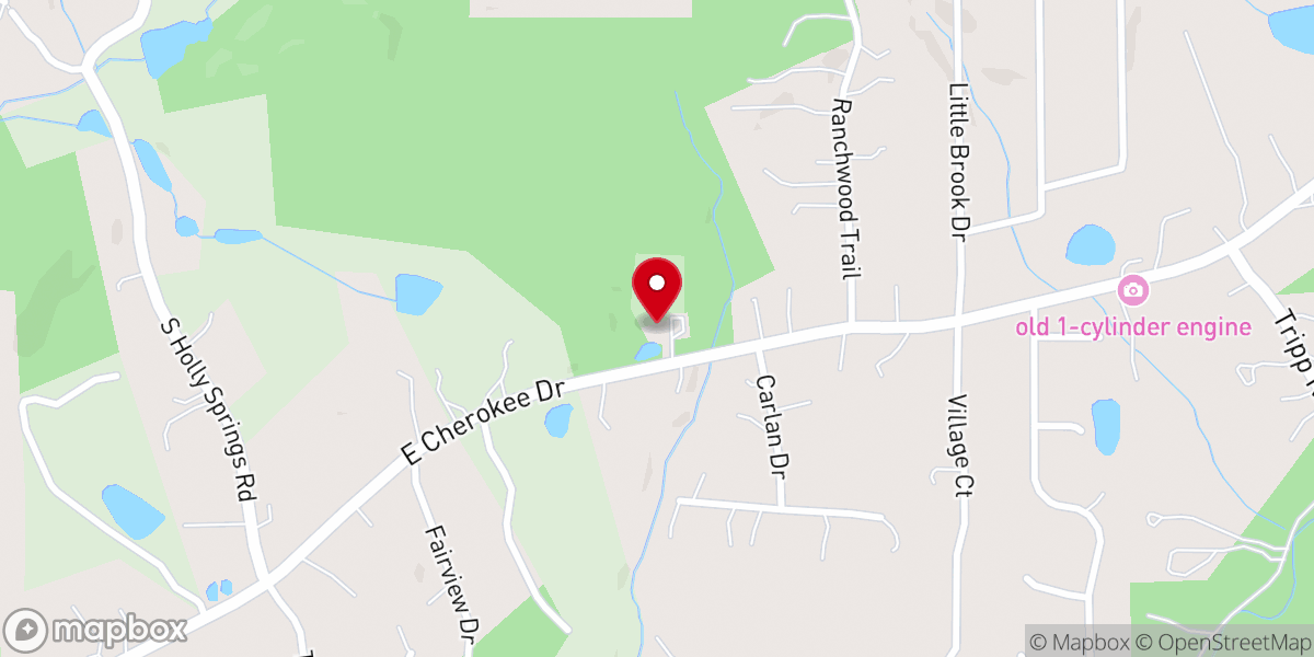 Map showing location of Mill Creek Baptist Church