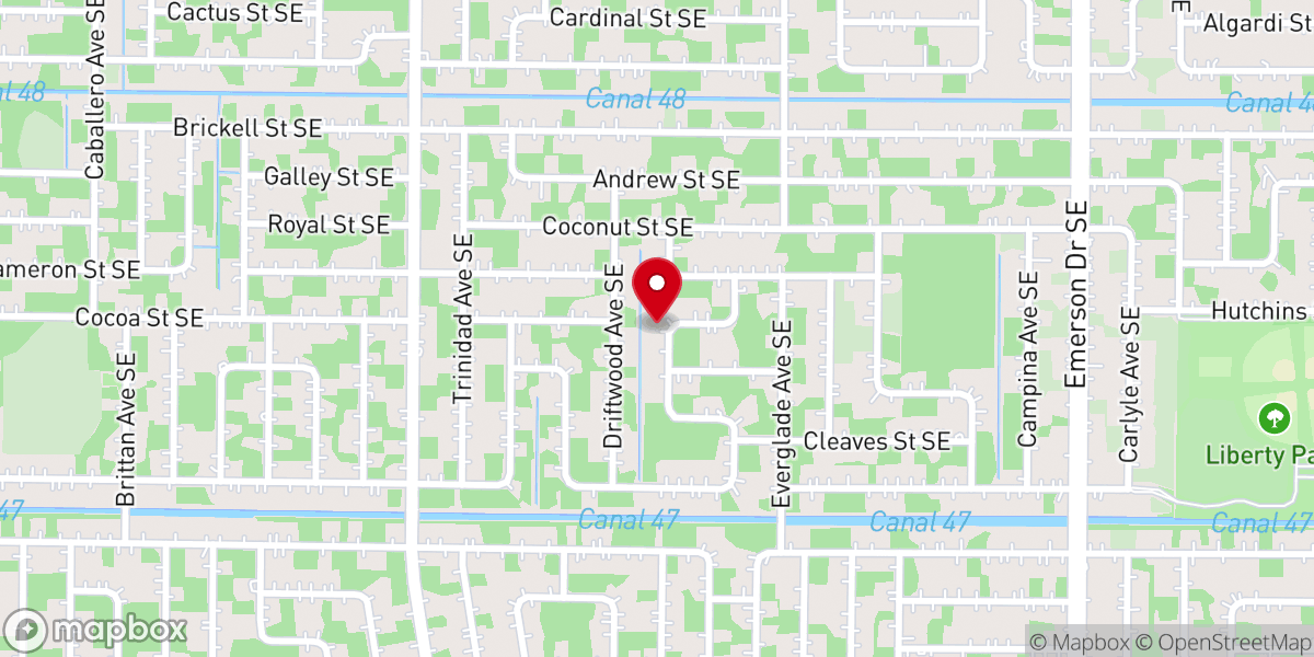 Map showing location of Freedom Road Baptist Church