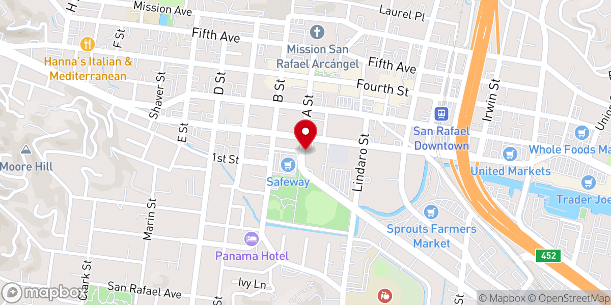 Map showing location of Center for Domestic Peace