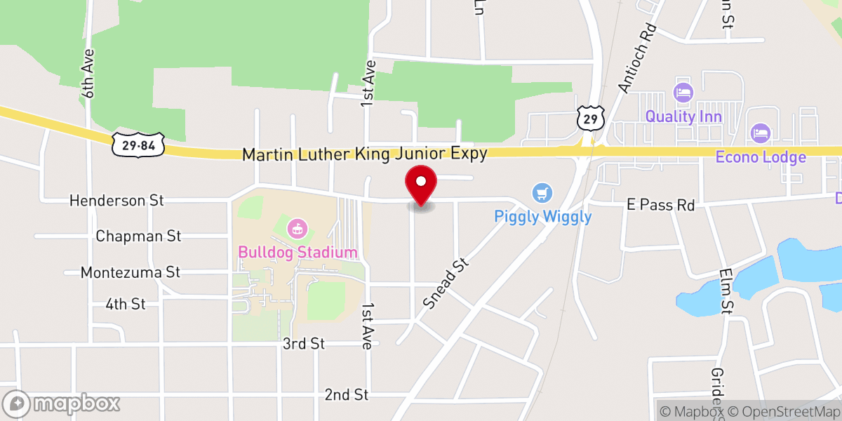 Map showing location of East Highland Church