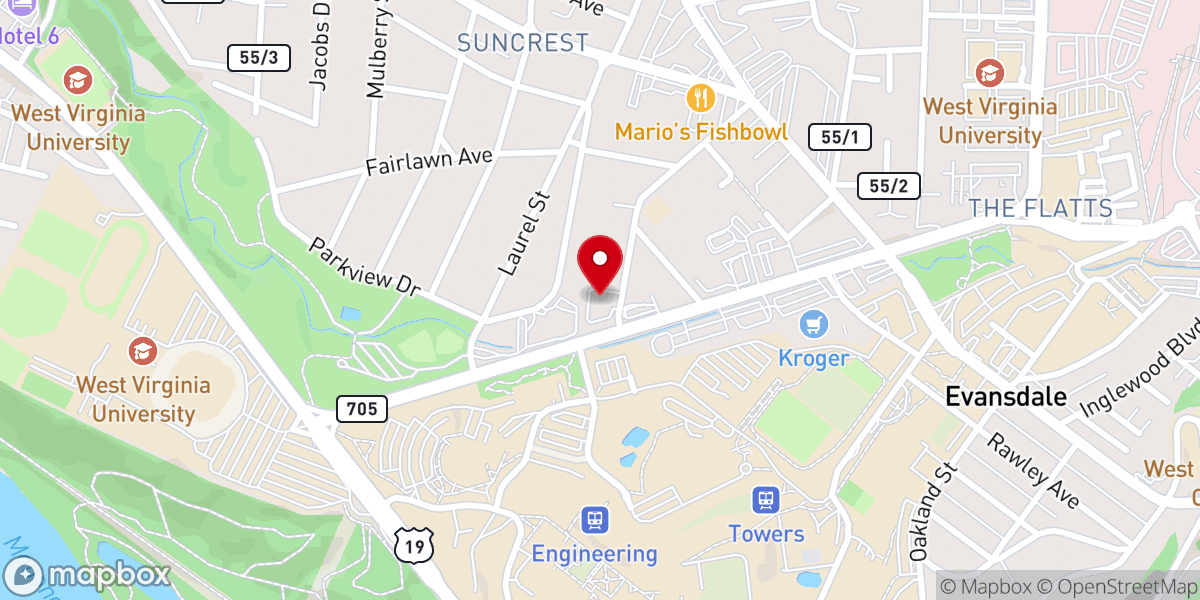 Map showing location of St. Paul Lutheran Church