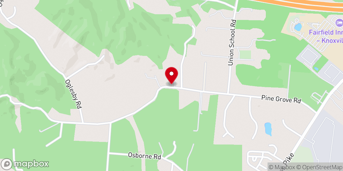 Map showing location of Piney Grove Church